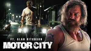 Alan Ritchson with long hair in Motor City 2026 movie trailer